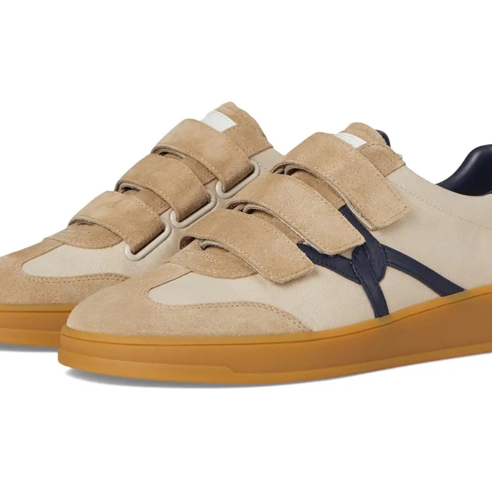 Veronica Beard Tan and Navy Sneakers